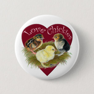 Badge Rond 5 Cm Amoureuses des poussins