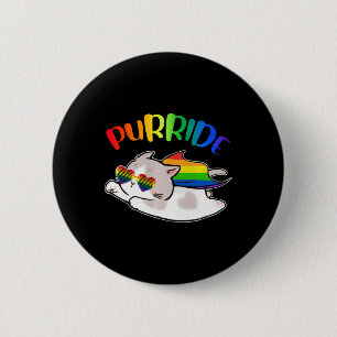 Badge Rond 5 Cm Amoureux Ally Chat Purride Lgbtq Gay pride Rainbow