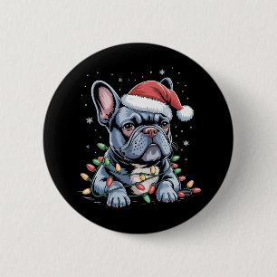 Badge Rond 5 Cm Amoureux de Bouledogue Français Frenchie Chapeau d