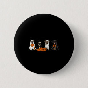 Badge Rond 5 Cm Amoureux de chiens carlins - Carlin fantôme sorciè