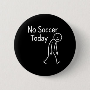 Badge Rond 5 Cm Amoureux de football triste en bonhomme bâton Sans