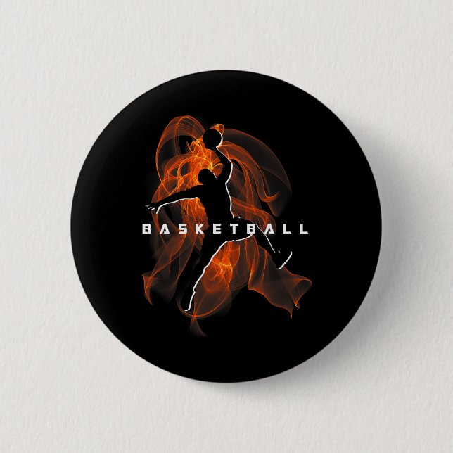 Badge Rond 5 Cm Amoureux de joueur de basket rétro Équipe sportive (Devant)