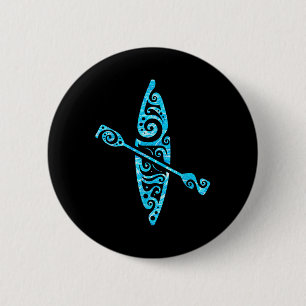 Badge Rond 5 Cm Amoureux de kayak Canoë Pagaïant Bateau Kayak Eau