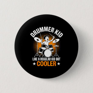 Badge Rond 5 Cm Amoureux de la batterie Batterie Enfant batteur pe