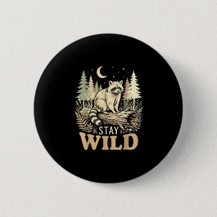 Badge Rond 5 Cm Amoureux de la nature des ratons laveurs restez sa