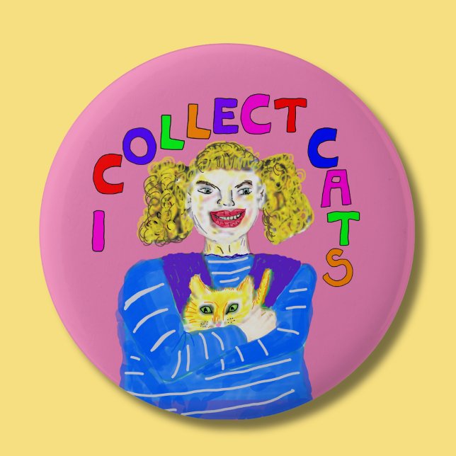 Badge Rond 5 Cm Amoureux de les chats cadeau chaton secourir nouve (Créateur téléchargé)