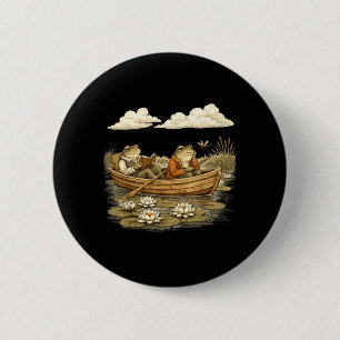 Badge Rond 5 Cm Amoureux de livres de grenouille drôle de crapaud