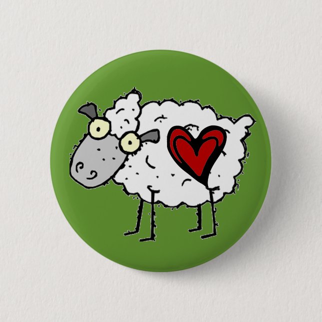 Badge Rond 5 Cm Amoureux de plouc - amour de moutons (Devant)