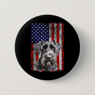 Badge Rond 5 Cm Amoureux de Schnauzer Drapeau américain 4 juillet