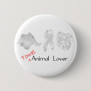 Badge Rond 5 Cm Amoureux des animaux de serviette