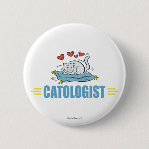 Badge Rond 5 Cm Amoureux des chats humoristique