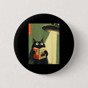 Badge Rond 5 Cm Amoureux des chats japonais vintage livre ovni ali