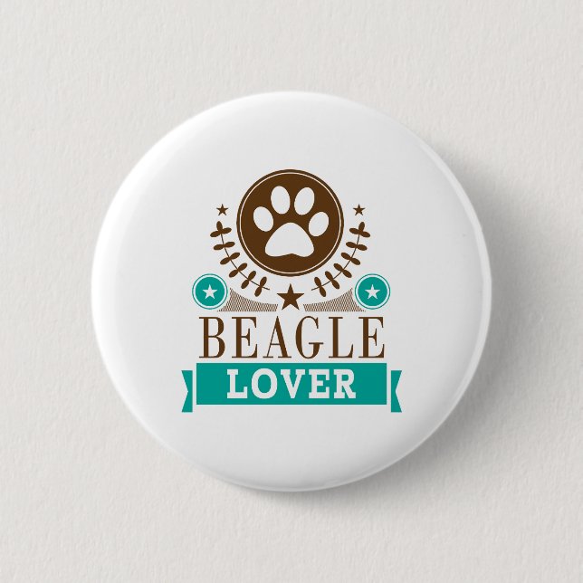 Badge Rond 5 Cm Amoureux des chiens beagle (Devant)