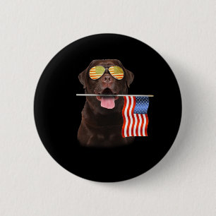 Badge Rond 5 Cm Amoureux des chiens   Chocolat Labrador USA Americ