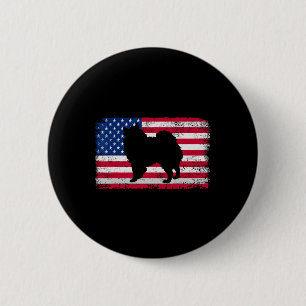 Badge Rond 5 Cm Amoureux des chiens de Poméranie 4 juillet Amériqu