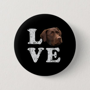 Badge Rond 5 Cm Amoureux des chiens I Love Chocolate Labrador Re