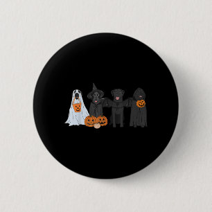 Badge Rond 5 Cm Amoureux des chiens Labrador noirs Sorcière fantôm