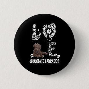 Badge Rond 5 Cm Amoureux des chiens Love Chocolate Fleur de sole