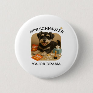 Badge Rond 5 Cm Amoureux des chiens Mini Schnauzer