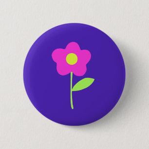 Badge Rond 5 Cm Amoureux des fleurs roses