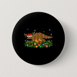 Badge Rond 5 Cm Amoureux des Pangolins Renne Chapeau de Père Noël