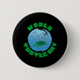 Badge Rond 5 Cm Amoureux des tortues Journée mondiale des tortue