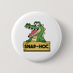 Badge Rond 5 Cm Amoureux drôle d'alligator et crocodile du zoo