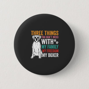 Badge Rond 5 Cm Amoureux du chien de la famille Boxer Freedom
