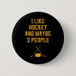 Badge Rond 5 Cm Amoureux Du Hockey Pour Les Hommes J'Aime Le Hocke