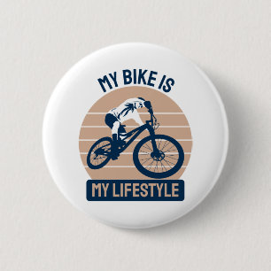 Badge Rond 5 Cm Amoureux du vélo - Mon vélo est mon style de vie
