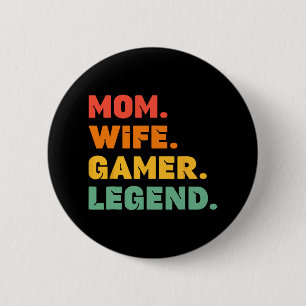 Badge Rond 5 Cm Amoureux Gamer Maman Femme Gamer Légende Jeu Femme
