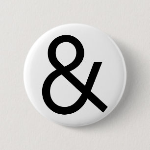Badge Rond 5 Cm Ampersand - Noir