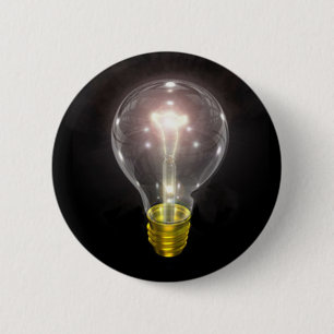 Badge Rond 5 Cm ampoule sur le noir fusée de 3 pouces