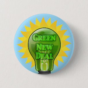 Badge Rond 5 Cm Ampoule verte New Deal