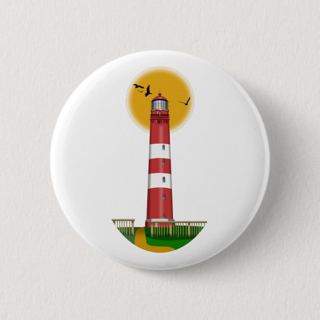 Badge Rond 5 Cm Amrum Lighthouse Allemagne (Devant)
