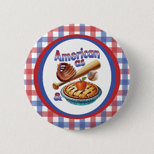 Badge Rond 5 Cm Amusant américain comme Baseball & Pomme Pie
