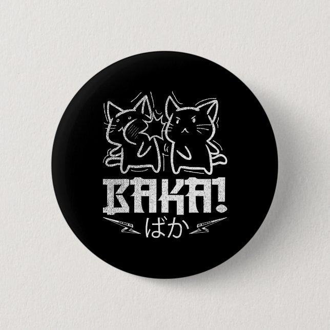 Badge Rond 5 Cm Amusant Anime Manga Otaku Baka Rabbit Slap mème (Devant)