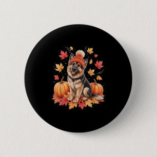 Badge Rond 5 Cm Amusant Berger Allemand Chute F Automne Feuilles C