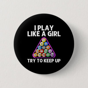 Badge Rond 5 Cm Amusant Billard Art Pour Femmes Filles Maman 8 Bal
