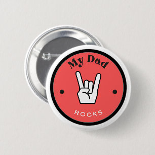 Badge Rond 5 Cm Amusant ! Bouton - Mon papa ROCHE !