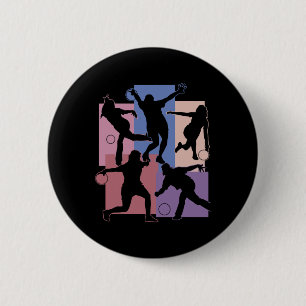 Badge Rond 5 Cm Amusant Bowler Joueur de Bowler Game