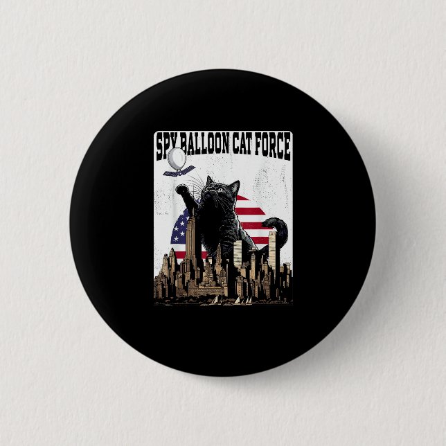 Badge Rond 5 Cm Amusant chat Spy Balloon (Devant)