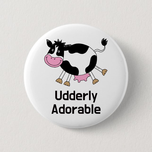 Badge Rond 5 Cm Amusant Cute Cow Pun Design de dessin (Devant)