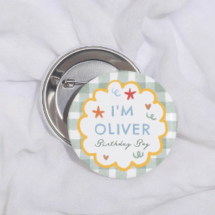 Badge Rond 5 Cm Amusant d'être un garçon de 1 an coloré