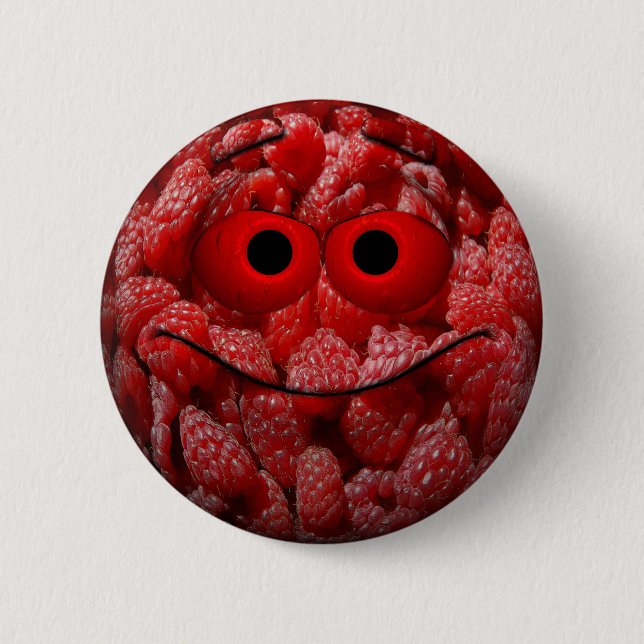 Badge Rond 5 Cm Amusant Emoticon framboise (Devant)