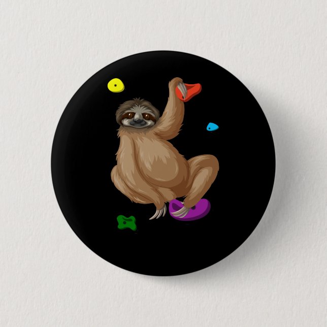 Badge Rond 5 Cm Amusant Escalade grimpeur Lazy Bouldering (Devant)
