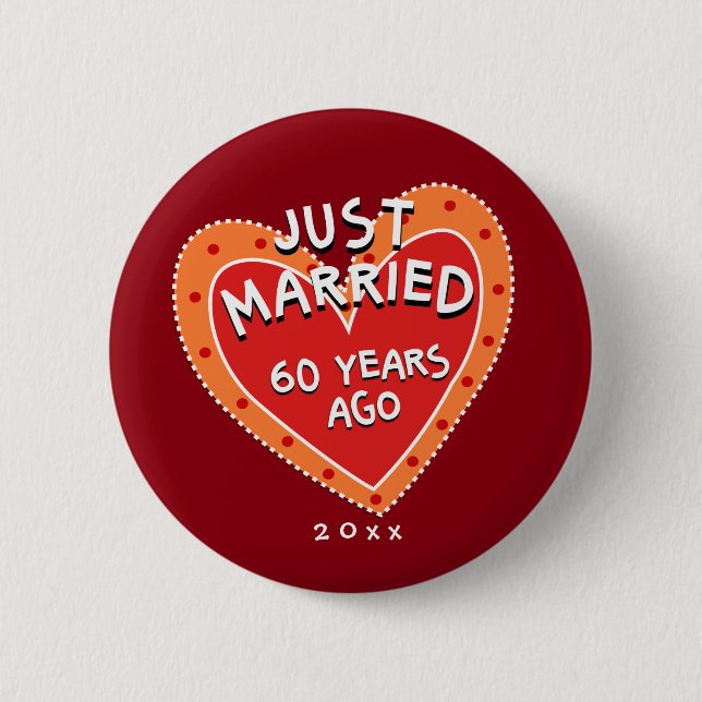 Badge Rond 5 Cm Amusant et romantique 60e anniversaire (Devant)