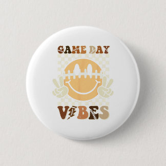 Badge Rond 5 Cm Amusant Face Américain de Football Jour Vibes Spor