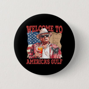Badge Rond 5 Cm Amusant Golfe Des États-Unis Trump Bienvenue Dans 