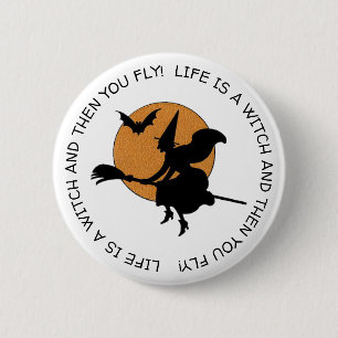 Badge Rond 5 Cm Amusant Humour sorcier Happy Halloween